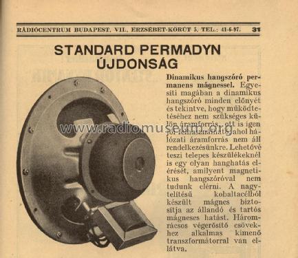 Permadyn ; Standard; Budapest (ID = 2237916) Speaker-P