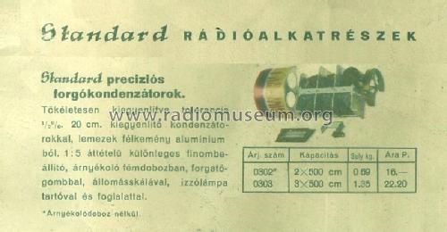 Drehkondensator, Variable Condenser twin/triple 500 pF; Standard; Budapest (ID = 1587984) Radio part