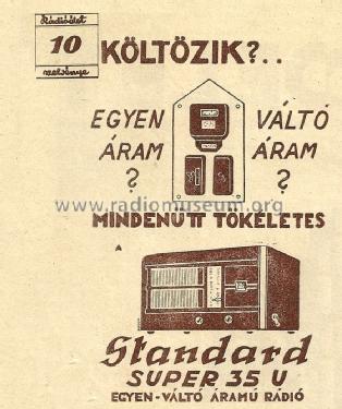Szuper 35U; Standard; Budapest (ID = 1933631) Radio