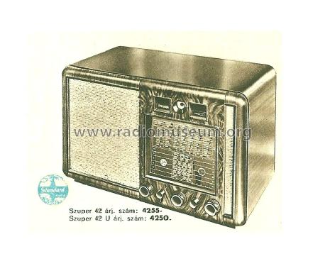 Szuper 42 U 4250; Standard; Budapest (ID = 1525358) Radio