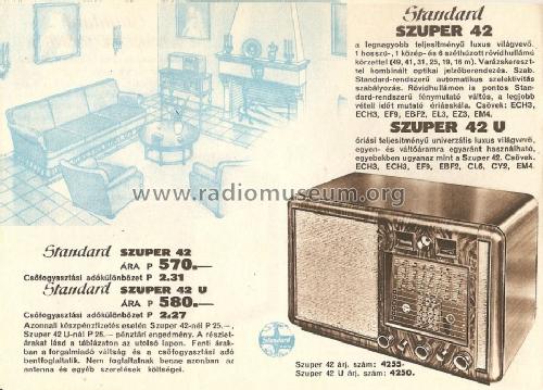 Szuper 42 U 4250; Standard; Budapest (ID = 1525359) Radio