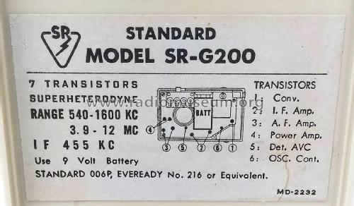 2 Band Transistor 7 SR-G200; Standard Radio Corp. (ID = 2242368) Radio