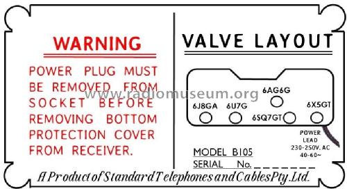 B105; Standard Telephones (ID = 2787518) Radio