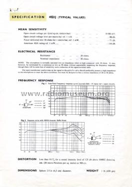 Dynamic Microphone 4021; Standard Telephones (ID = 2919365) Microphone/PU