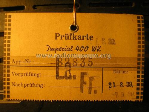 Imperial 400WK; Stassfurter Licht- (ID = 1126129) Radio