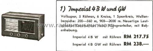 Imperial 4BW; Stassfurter Licht- (ID = 1386635) Radio