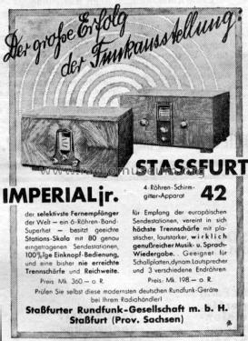 Imperial Junior W; Stassfurter Licht- (ID = 1780278) Radio