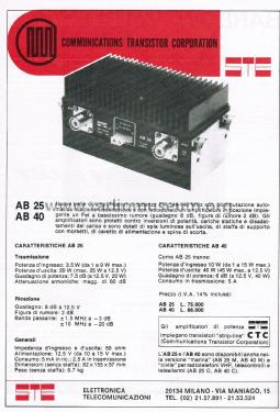 FM Power Amplifier AB 25; STE s.r.l.; Milano (ID = 2758561) Ampl. RF