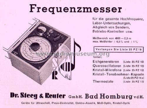Absorptionsfrequenzmesser FM1; Steeg, Dr., & Reuter (ID = 1771191) Equipment