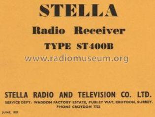 ST400B; Stella Radio & (ID = 656373) Radio