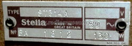 Radiogram ST314A; Stella Radio & (ID = 2696214) Radio