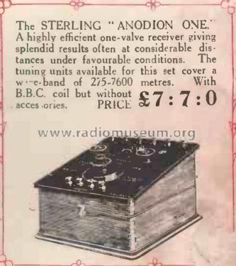 Anodion One ; Sterling Telephone & (ID = 2504496) Radio