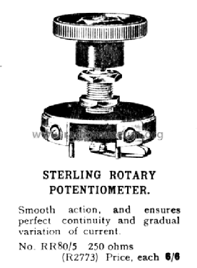 Rotary Potentiometer ; Sterling Telephone & (ID = 671759) Radio part