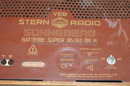 Ilmenau Batteriesuper 85/63 BIII H ; Stern-Radio (ID = 1733384) Radio