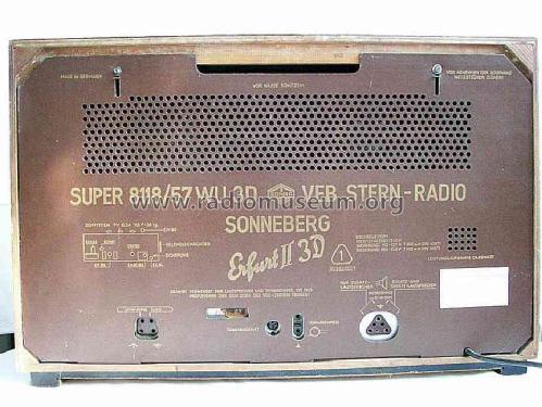 Sonneberg Erfurt 2 Super 8118/57 WU-3D; Stern-Radio (ID = 208900) Radio