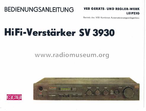 HIFI Verstärker SV3930 SV3931.1; Stern-Radio (ID = 1975609) Ampl/Mixer