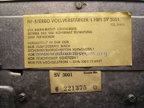 NF-Stereo Vollverstärker1 HIFI SV3001; Stern-Radio (ID = 1313060) Ampl/Mixer