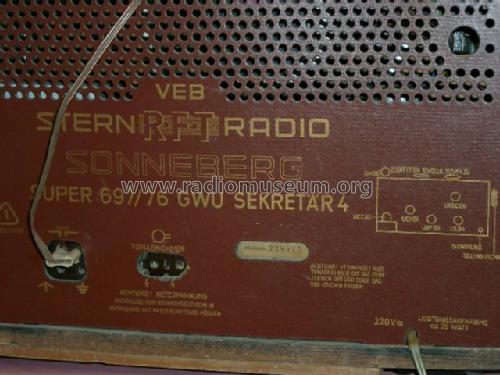 Sonneberg Sekretär 4 697/76GWU; Stern-Radio (ID = 54776) Radio