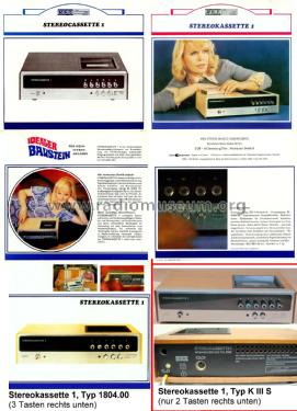 Stereokassette 1 Stereocassette 1804.00; Stern-Radio (ID = 2589682) Ton-Bild