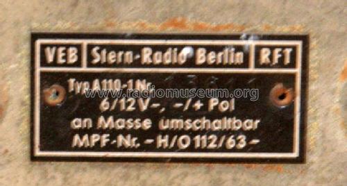 Autoportable A110; Stern-Radio Berlin, (ID = 2578262) Car Radio