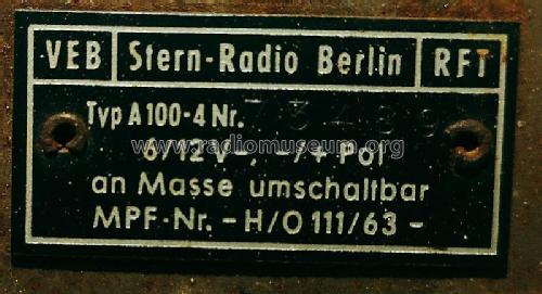 Berlin A 100-4; Stern-Radio Berlin, (ID = 2800613) Autoradio