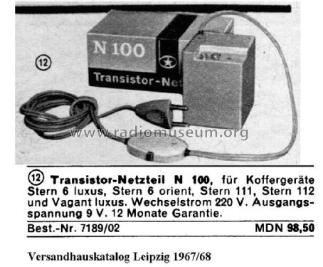 Netzteil N100; Stern-Radio Berlin, (ID = 1777692) Power-S