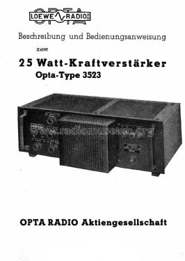 25-Watt-Kraftverstärker Opta 3523; Stern-Radio Leipzig, (ID = 2618086) Ampl/Mixer