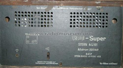 Einheitssuper / RFT-Super Stern 4U61; Stern-Radio Leipzig, (ID = 299227) Radio