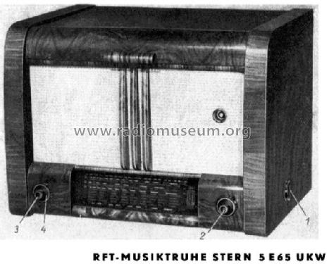 Musiktruhe Stern 5E65 UKW; Stern-Radio Staßfurt (ID = 2322233) Radio