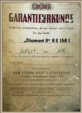 Diamant 8E158 I; Stern-Radio Staßfurt (ID = 1863415) Radio