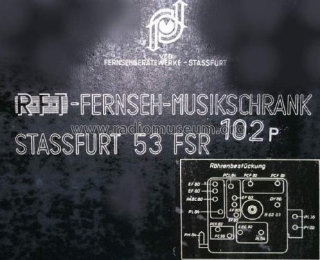 Fernseh-Musikschrank Stassfurt 53 FSR 102P; Stern-Radio Staßfurt (ID = 1796789) TV Radio