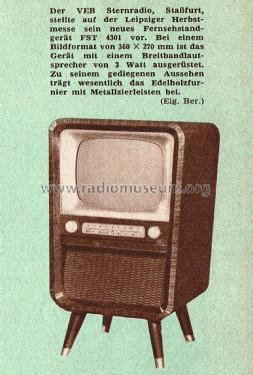 Fernsehstandgerät FST4301; Stern-Radio Staßfurt (ID = 2606889) Télévision