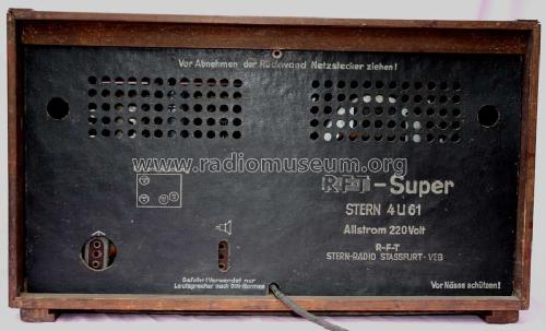 Einheitssuper RFT-Super Stern 4U61; Stern-Radio Staßfurt (ID = 566776) Radio