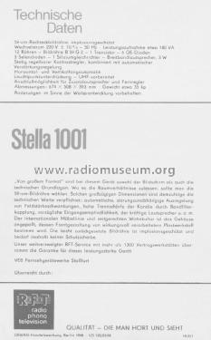Stella 1001 ; Stern-Radio Staßfurt (ID = 2135742) Television