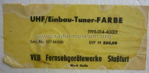 UHF/Einbau-Tuner-Farbe 1195.014-40001; Stern-Radio Staßfurt (ID = 1819093) mod-past25