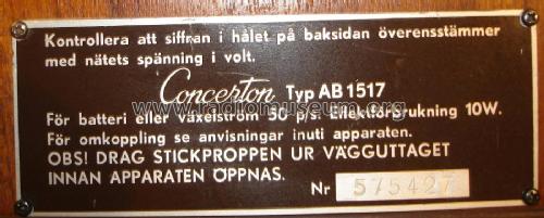 Concerton AB 1517; Stern & Stern (ID = 2634070) Radio