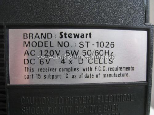 Radio Cassette Recorder ST-1026; Stewart Lynn Stewart (ID = 2076117) Radio