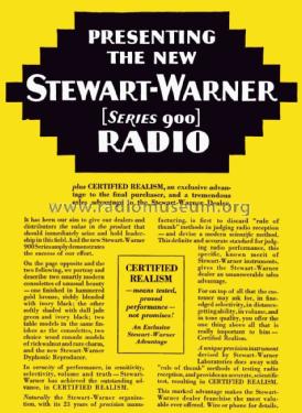 900 series miscellaneous models; Stewart Warner Corp. (ID = 1621497) Radio