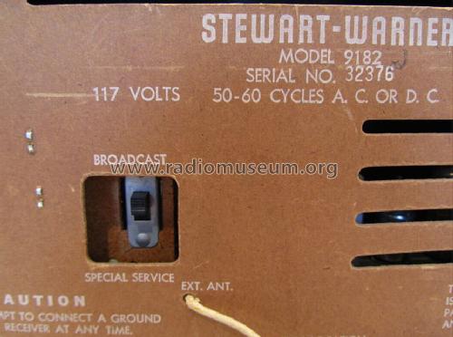 9182-J ; Stewart Warner Corp. (ID = 1207139) Radio