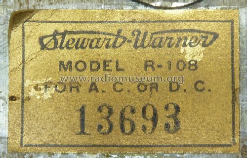 R-108 ; Stewart Warner Corp. (ID = 1584914) Radio