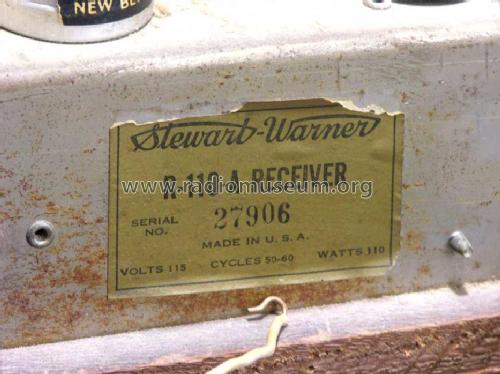 1107 Ch= R-110-A; Stewart Warner Corp. (ID = 804497) Radio