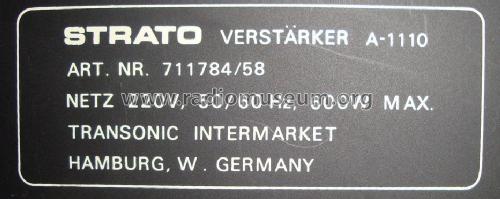 Verstärker A-1110 - Art. Nr. 711784/58; Strato, Hamburg (ID = 1642581) Ampl/Mixer
