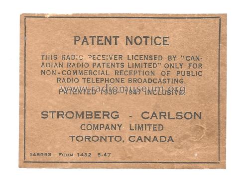 761 ; Stromberg Carlson (ID = 2550880) Radio