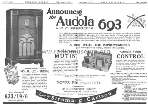 Audiola 693; Stromberg-Carlson (ID = 2659868) Radio