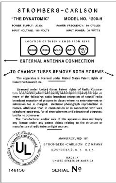 1200 ; Stromberg-Carlson Co (ID = 3003770) Radio