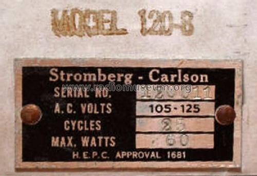 120-B ; Stromberg-Carlson Co (ID = 2082515) Radio