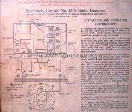 12A; Stromberg-Carlson Co (ID = 449615) Radio
