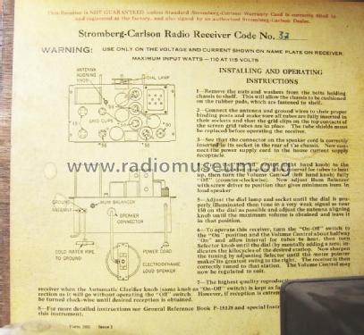 37 ; Stromberg-Carlson Co (ID = 2439858) Radio