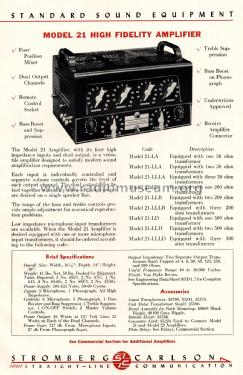 Amplifier 21; Stromberg-Carlson Co (ID = 2484615) Ampl/Mixer