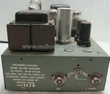 Amplifier AU-58B; Stromberg-Carlson Co (ID = 2754377) Ampl/Mixer